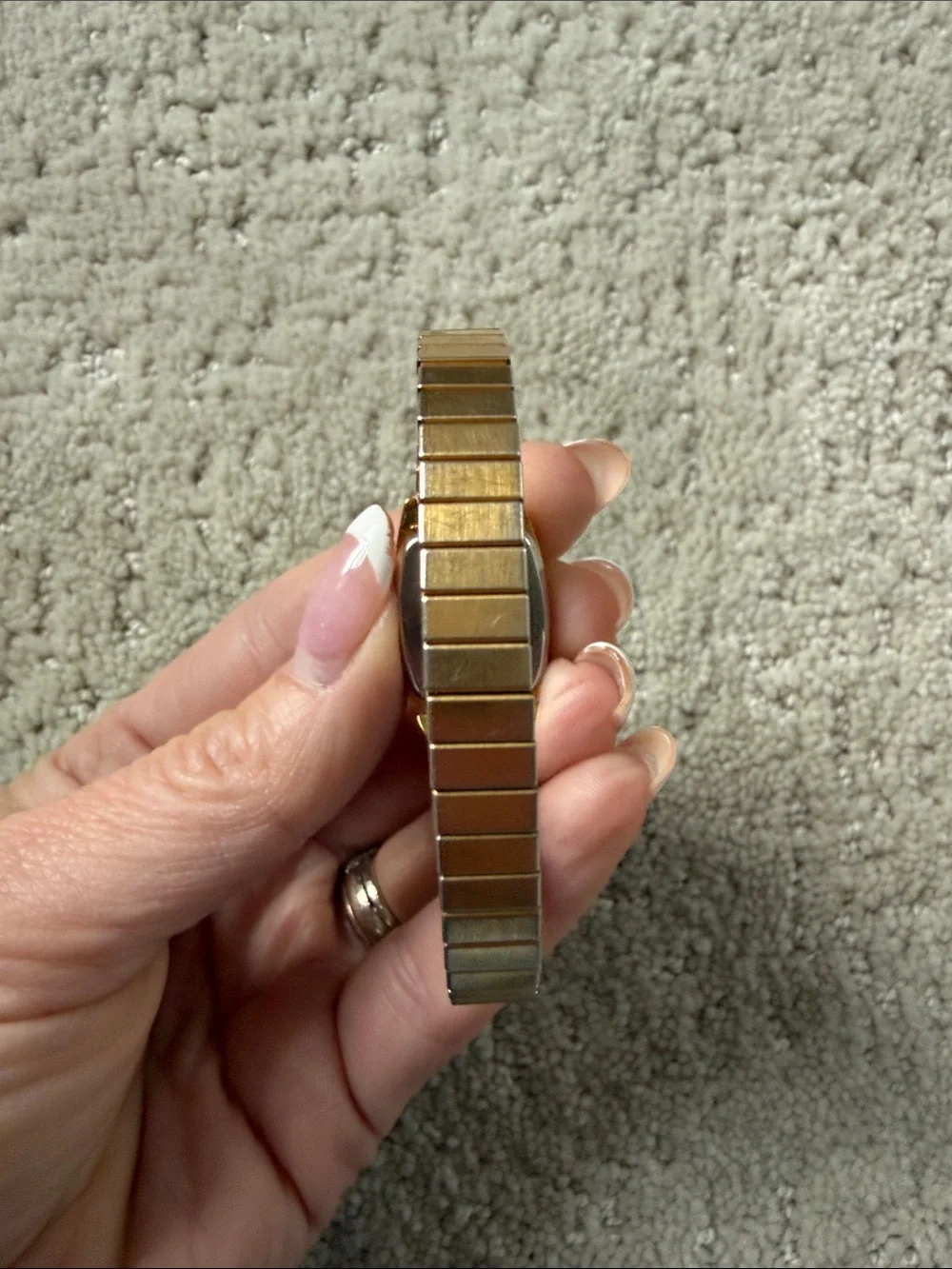 Vintage Timex K Cell Gold Tone Rectangular Women's Quartz Watch - Needs Battery